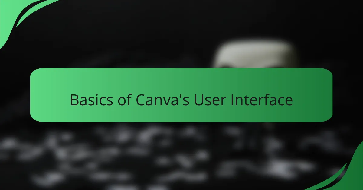 Basics of Canva's User Interface