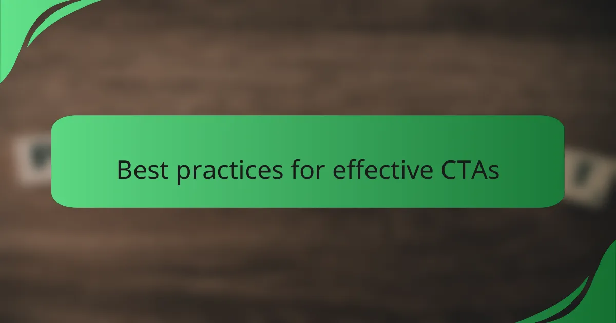 Best practices for effective CTAs