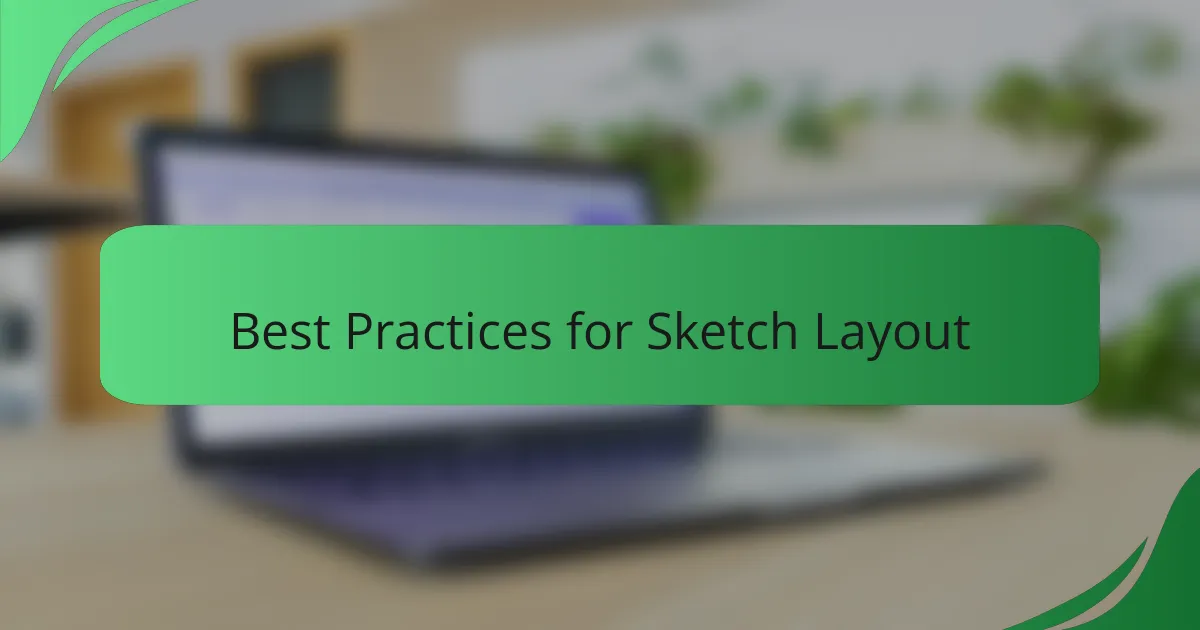 Best Practices for Sketch Layout