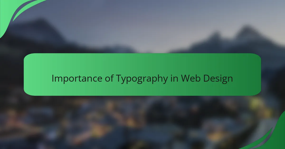 Importance of Typography in Web Design