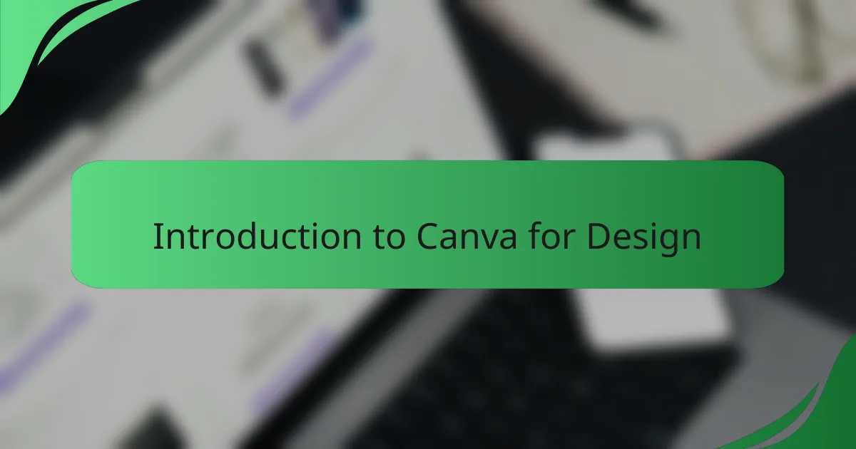 Introduction to Canva for Design