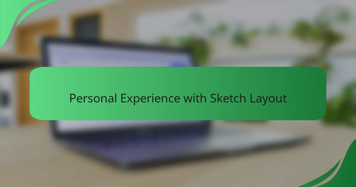 Personal Experience with Sketch Layout