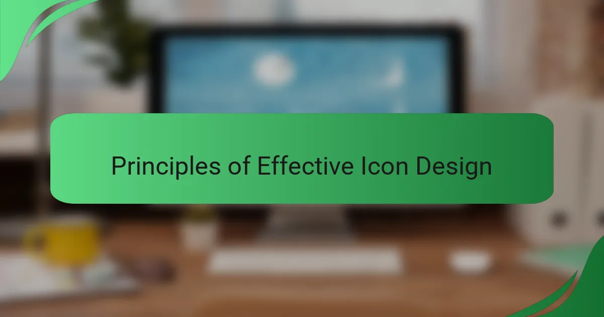 Principles of Effective Icon Design