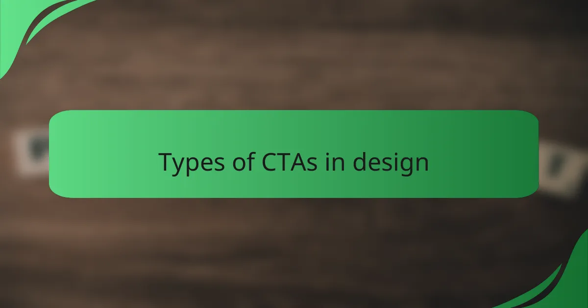 Types of CTAs in design