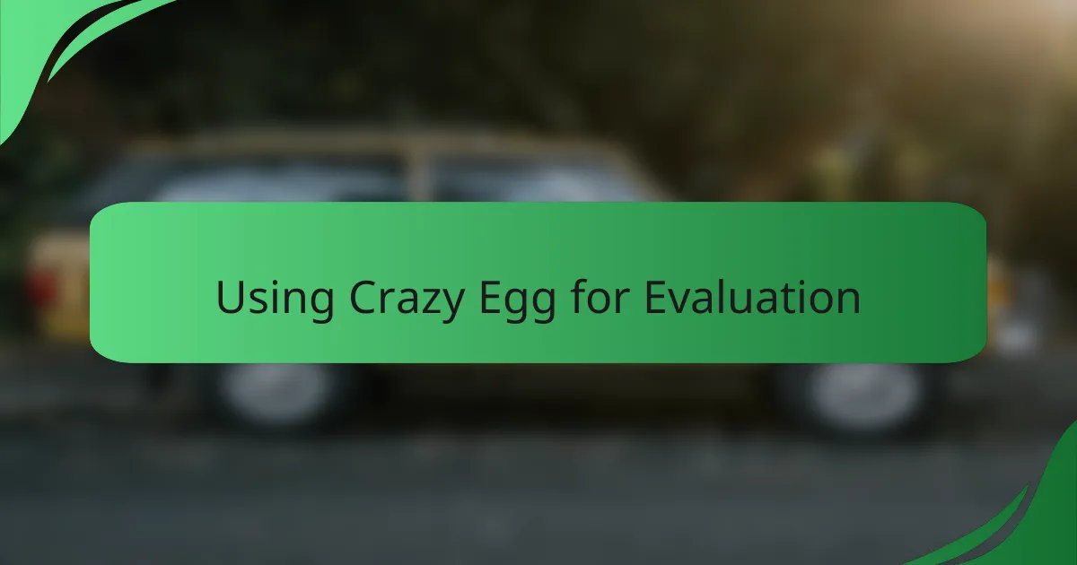 Using Crazy Egg for Evaluation
